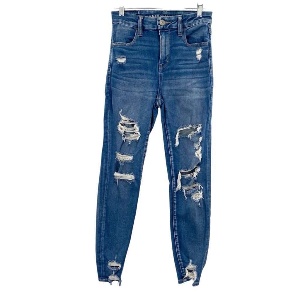 American Eagle Next Level Stretch Jeans Curvy Hi-Rise Distressed Jeggings